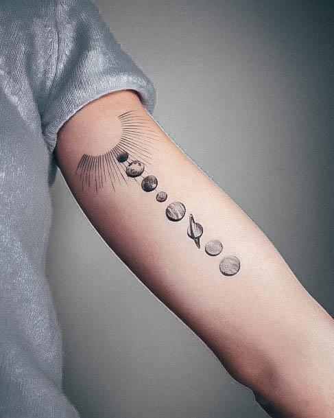 Delightful Tattoo For Women Solar Designs