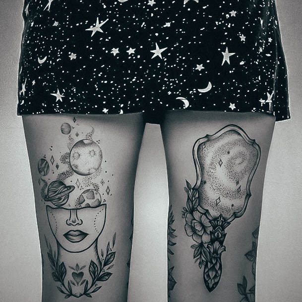 Delightful Tattoo For Women Space Designs