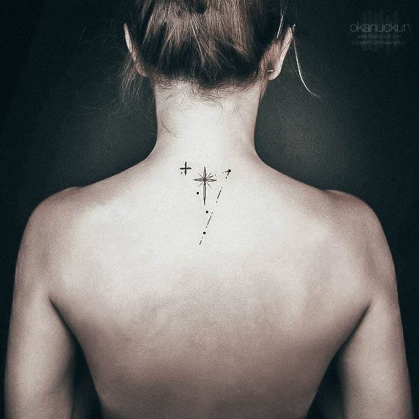 Delightful Tattoo For Women Star Designs Spine Back