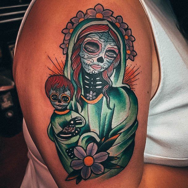 Delightful Tattoo For Women Sugar Skull Designs Arm