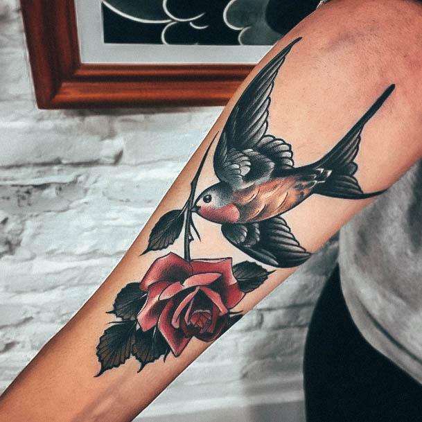 Delightful Tattoo For Women Swallow Designs