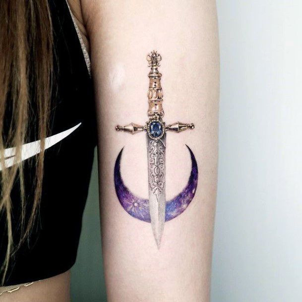 Delightful Tattoo For Women Sword Designs