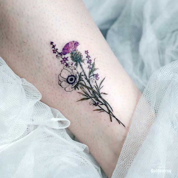 Delightful Tattoo For Women Thistle Designs