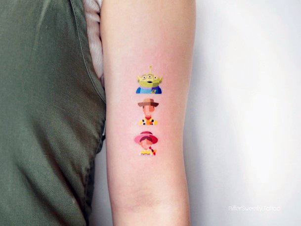 Delightful Tattoo For Women Toy Story Designs