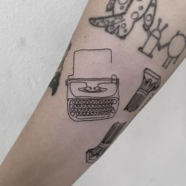 Delightful Tattoo For Women Typewriter Designs