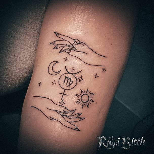 Delightful Tattoo For Women Virgo Designs