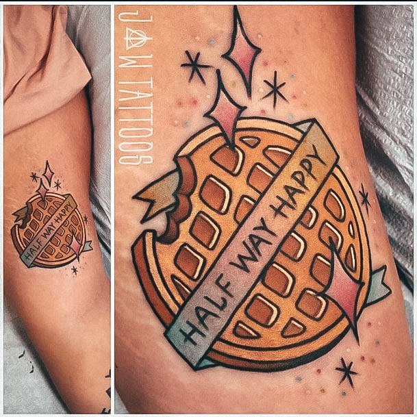 Delightful Tattoo For Women Waffle Designs