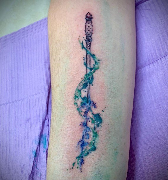 Delightful Tattoo For Women Wand Designs