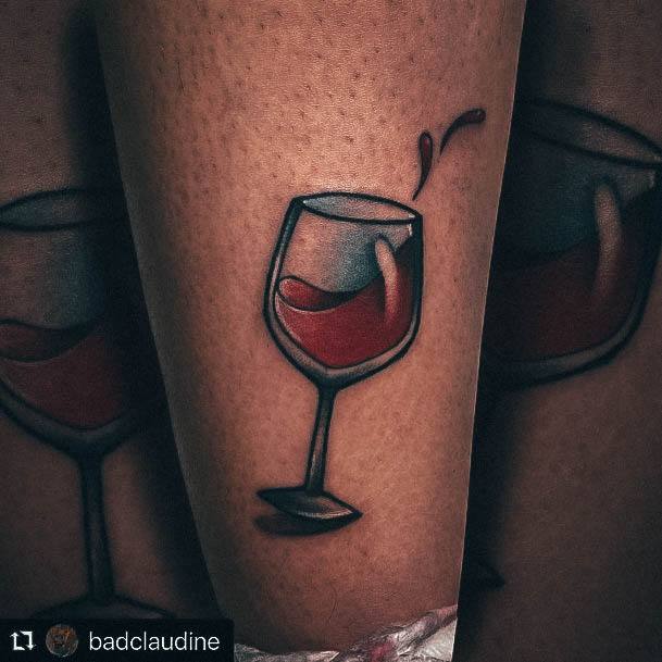 Delightful Tattoo For Women Wine Designs