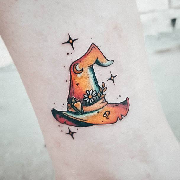 Delightful Tattoo For Women Witch Designs