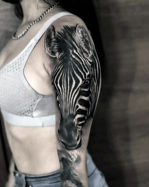 Delightful Tattoo For Women Zebra Designs