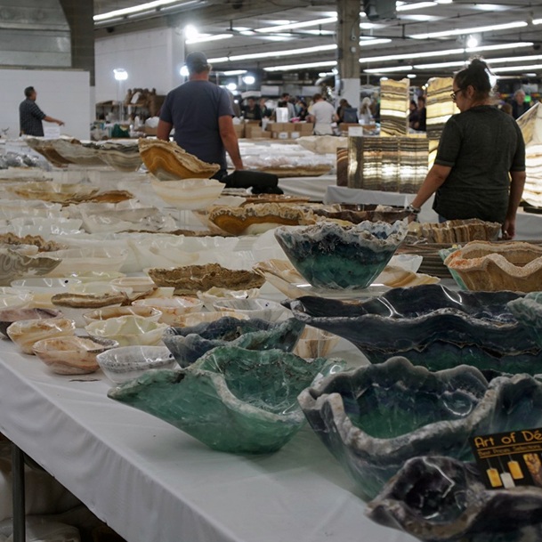 Denver Gem And Mineral Show Carved Bowls