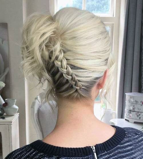 Diagonal Upside Down Braid Updo