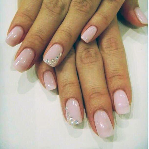 Diamonds On Coral Nails Women