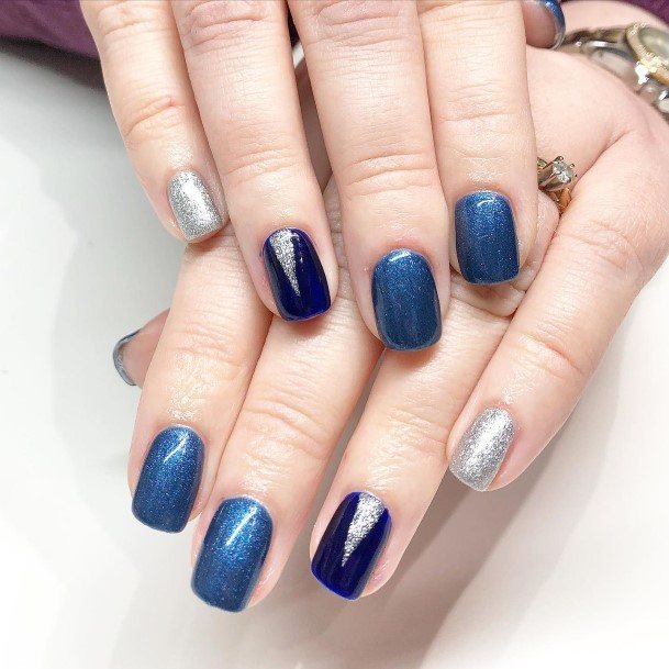 Top 100 Best Blue And Silver Nails For Women - Fingernail Design Ideas