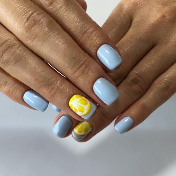 Diblue And Yellow Females Blue And Yellow Nail