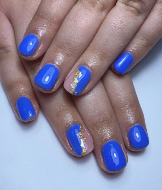 Top 100 Best Blue Short Nails For Women - Fingernail Art Design Ideas