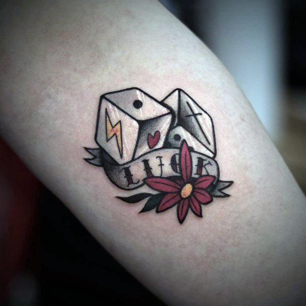 Dice Tattoo For Ladies