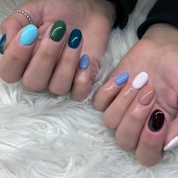 Different Color Block Nails