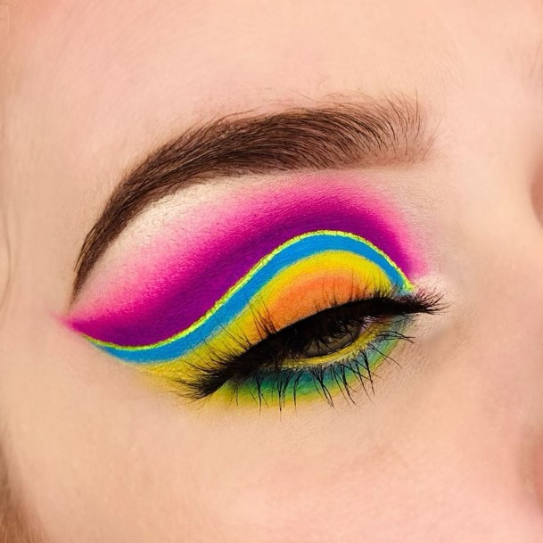 Different Colored Neon Makeup For Women