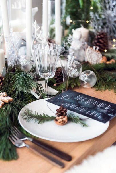 Dining Decor Winter Wedding Flowers