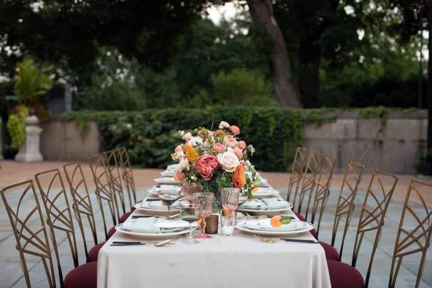 Dining Spring Wedding Flowers