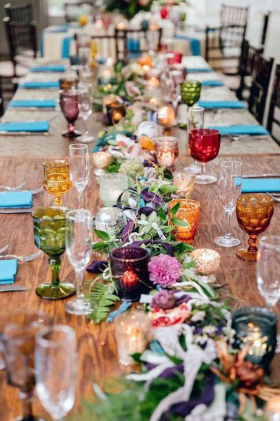 Dining Table Summer Flowers Wedding