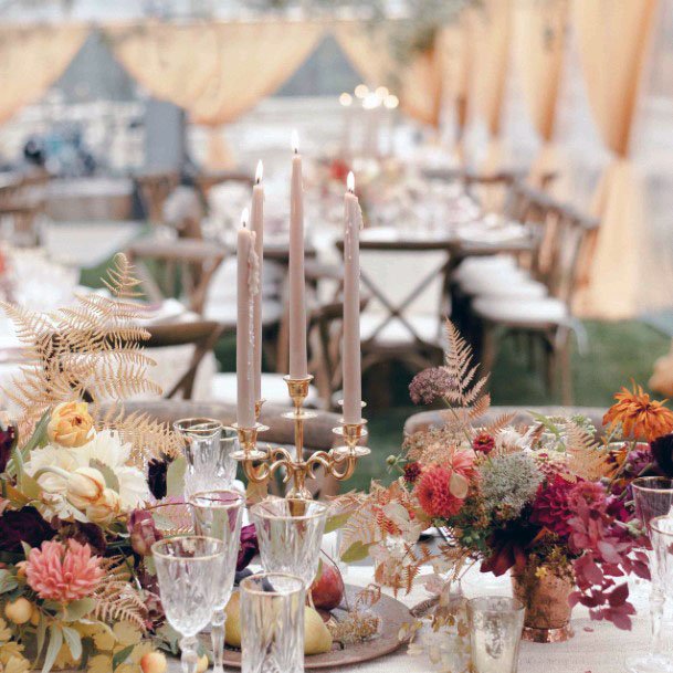 Dinner Table November Wedding Flowers