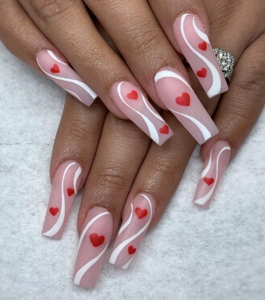 Dired And White Females Red And White Nail