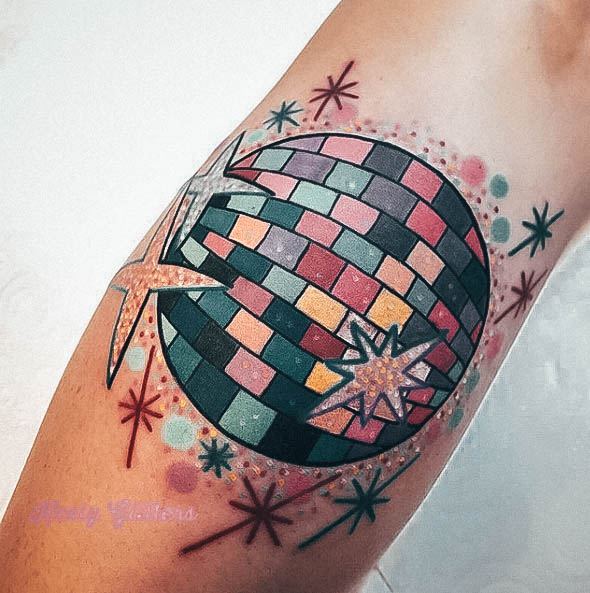 Disco Ball Female Tattoo Designs