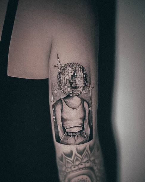 Disco Ball Tattoo Design Inspiration For Women