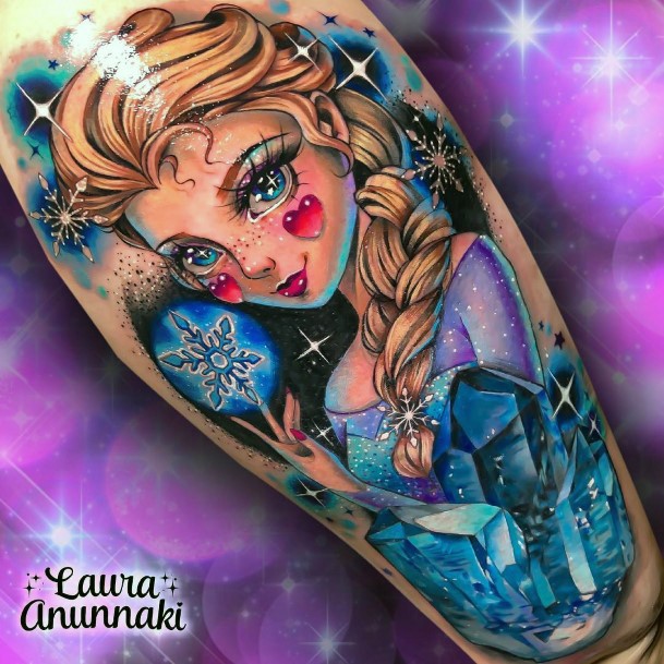 Disney Elsa Princess Womens Themed Tattoos