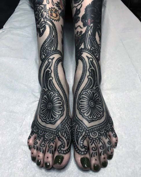 Distinctive Dark Tattoo Womens Foot