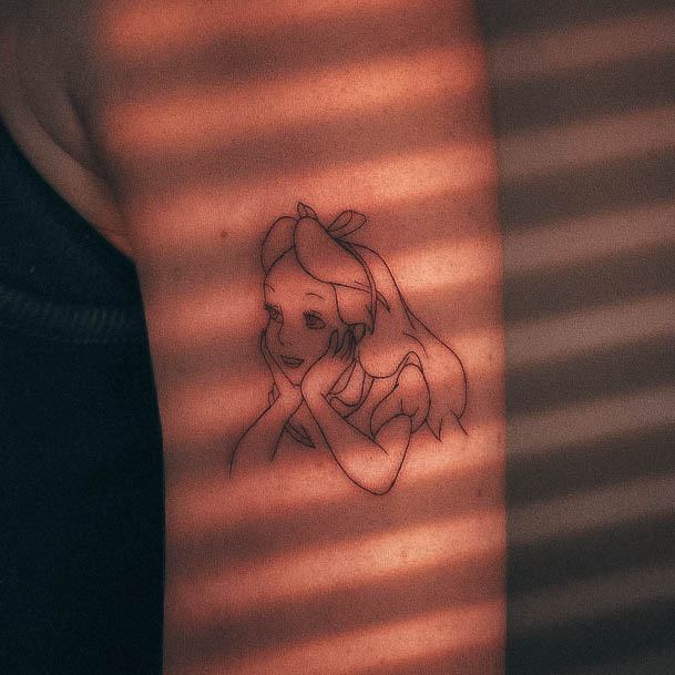 Distinctive Female Alice In Wonderland Tattoo Designs