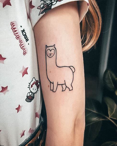 Distinctive Female Alpaca Tattoo Designs