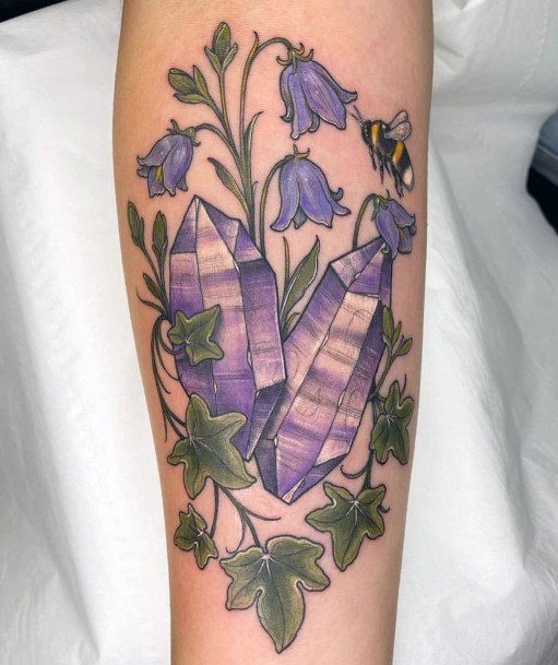 Distinctive Female Amethyst Tattoo Designs