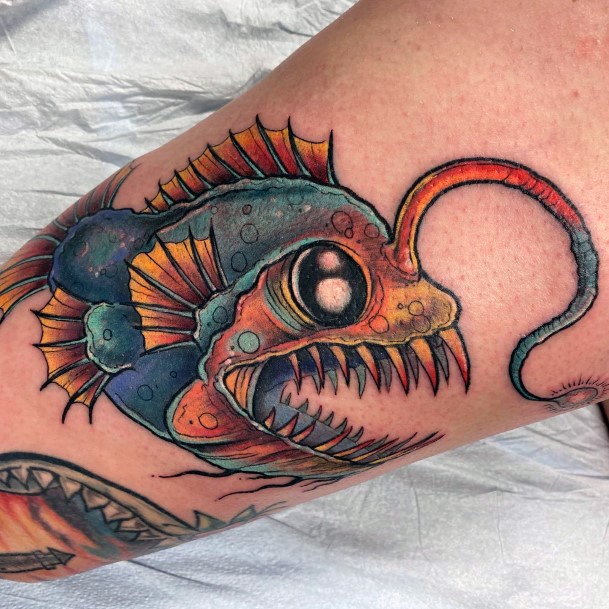 Distinctive Female Anglerfish Tattoo Designs