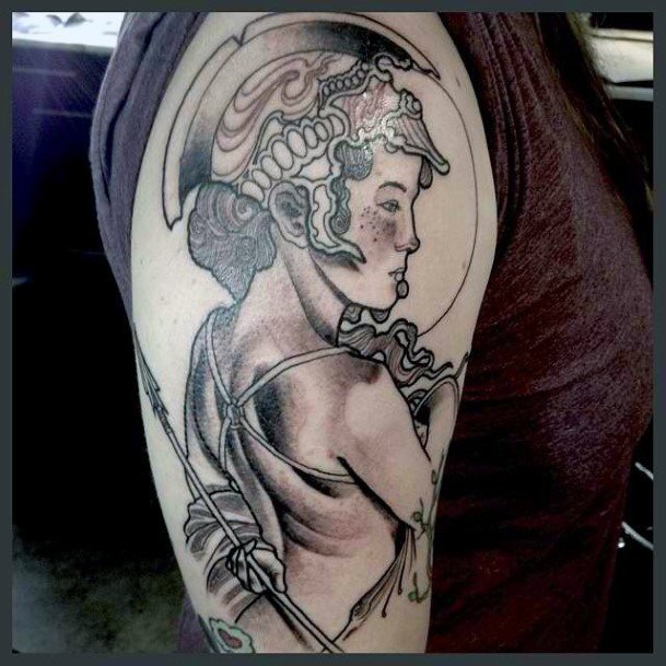 Distinctive Female Athena Tattoo Designs