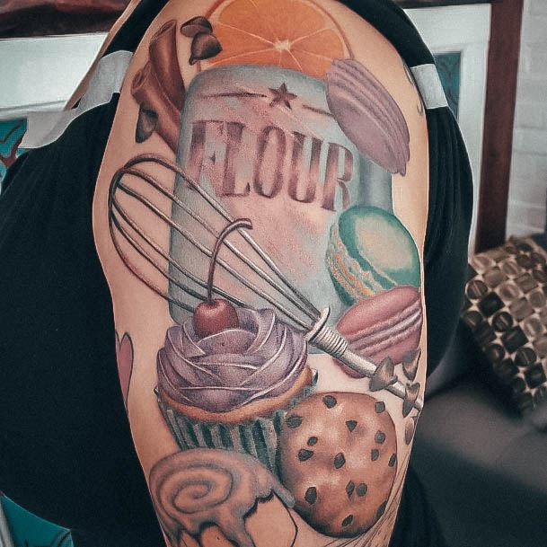 Distinctive Female Baking Tattoo Designs