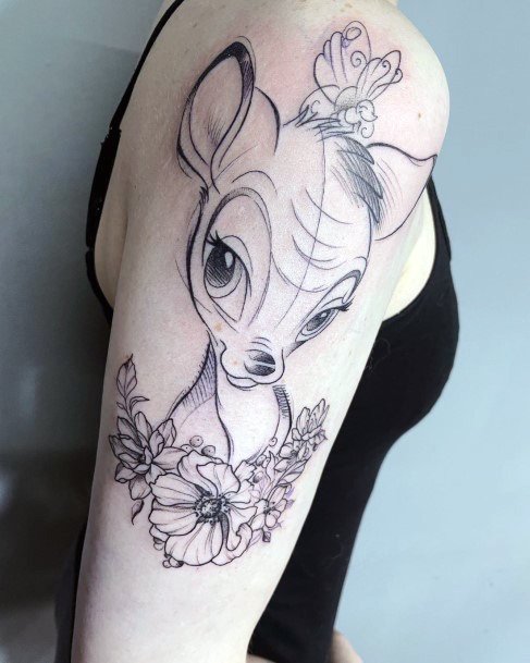 Distinctive Female Bambi Tattoo Designs