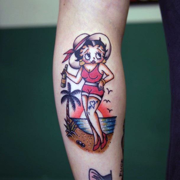 Distinctive Female Betty Bop Tattoo Designs