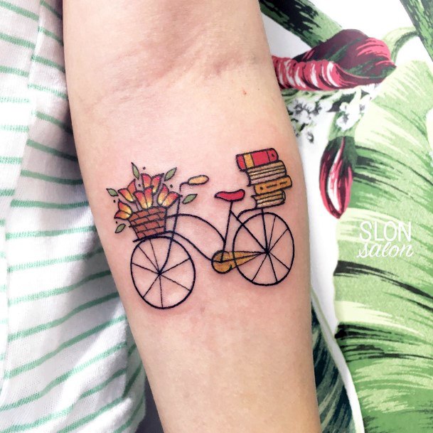 Distinctive Female Bicycle Tattoo Designs