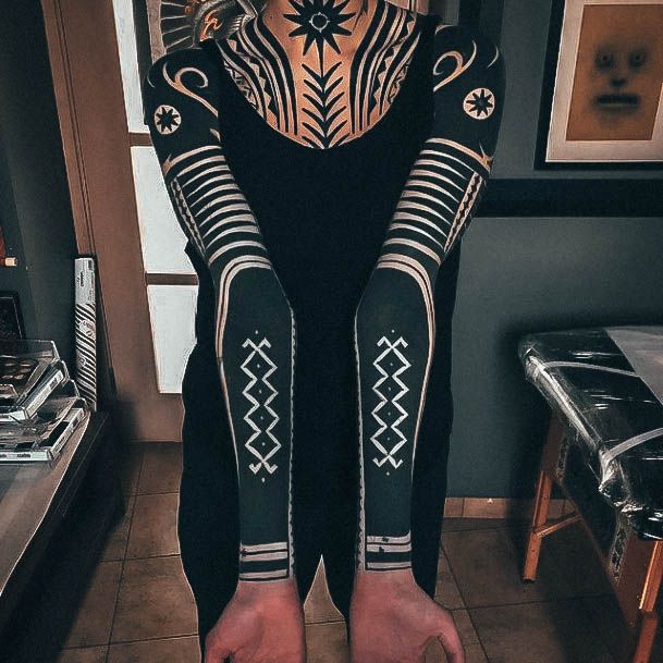 Distinctive Female Blackout Tattoo Designs