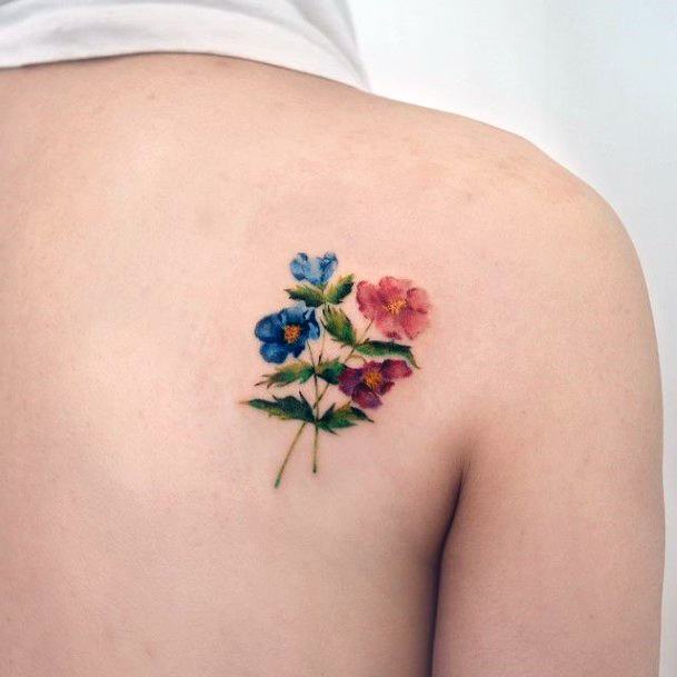 Distinctive Female Bouquet Tattoo Designs