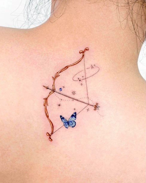 Distinctive Female Bow And Arrow Tattoo Designs