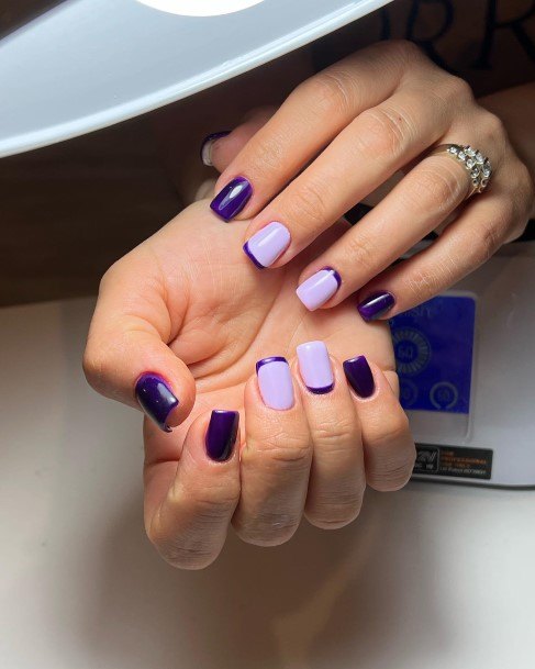 Distinctive Female Bright Purple Nail Designs