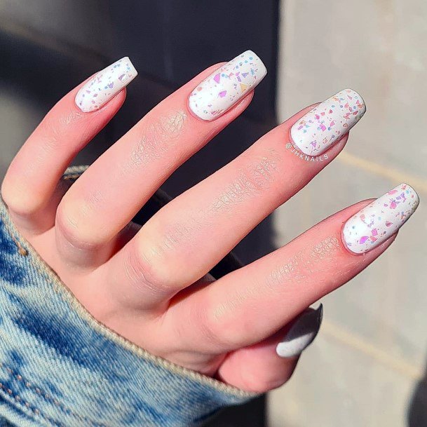 Distinctive Female Broken Shattered Glass Nail Designs