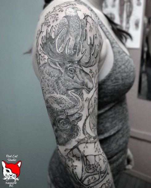 Distinctive Female Buffalo Tattoo Designs