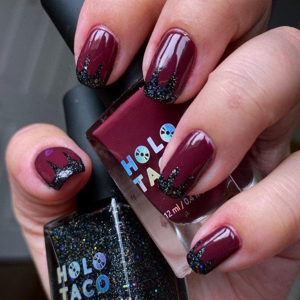 Distinctive Female Burgundy Nail Designs