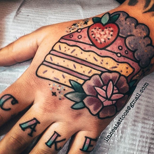 Distinctive Female Cake Tattoo Designs